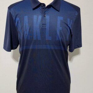 Oakley Regular Fit Golf Polo Blue Stripes Men Large